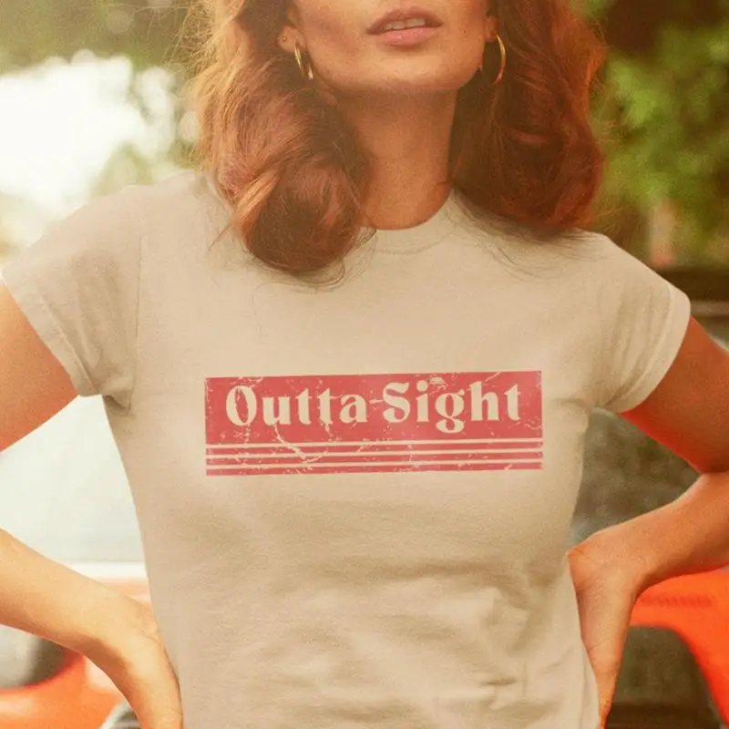 Men'S Fashion 70S - Camiseta Outta Sight, Estilo Retro de