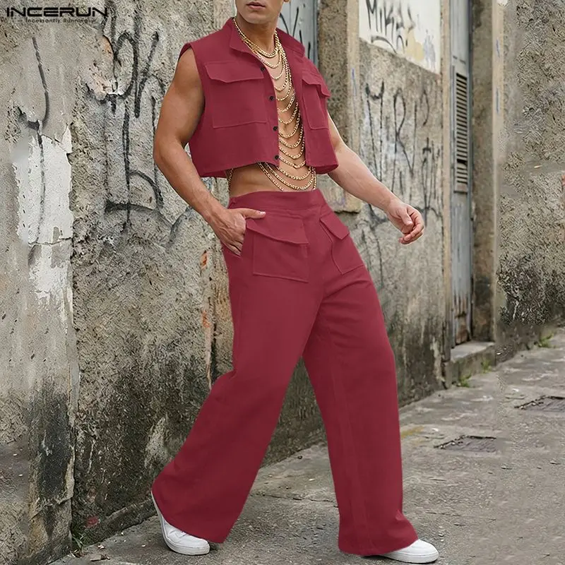 Men'S Fashion For 2026 - Conjuntos INCERUN para Hombre, Camiseta sin