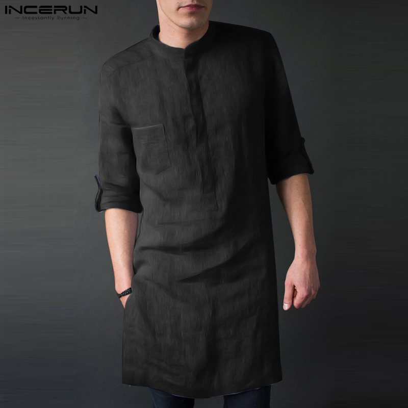 Men'S Fashion Kurta - INCERUN, camisetas por debajo de la
