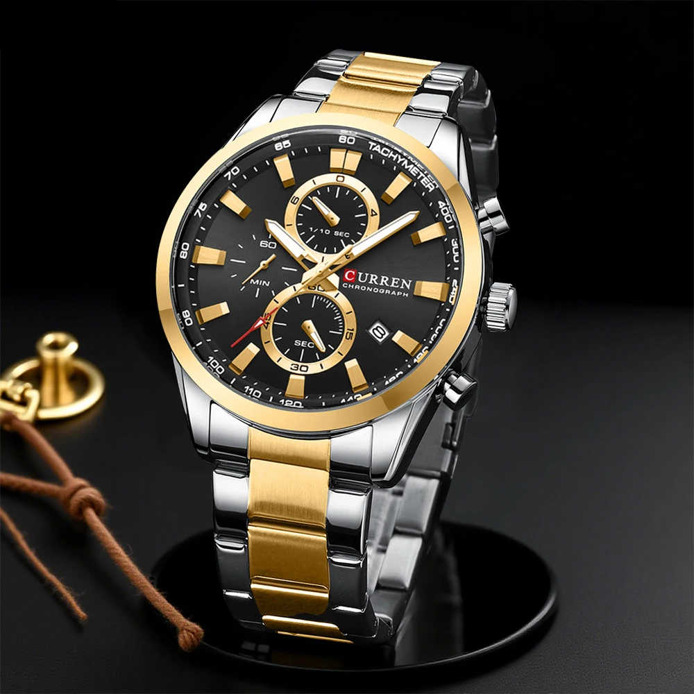 Fashion Mens Watches - CURREN Casual cuarzo cronógrafo relojes deportivos