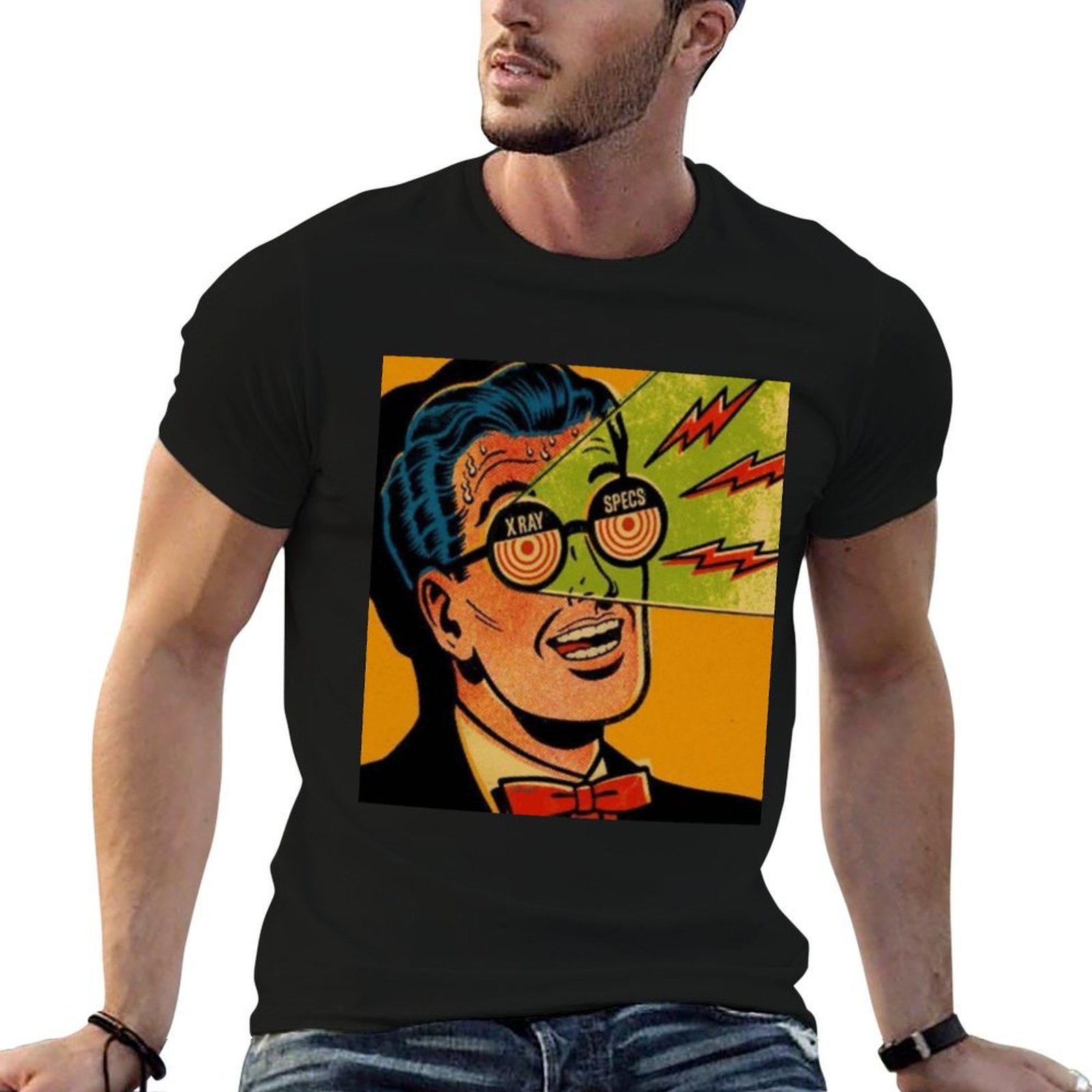 1950S Fashion Men'S - Camiseta Vintage con Diseño de Gafas