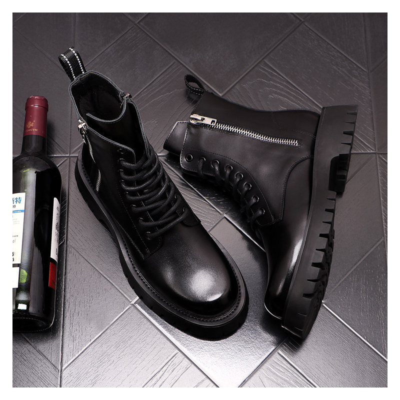 Botas de cuero genuino de lujo - Men'S Fashion Luxury Brands reseña y precio