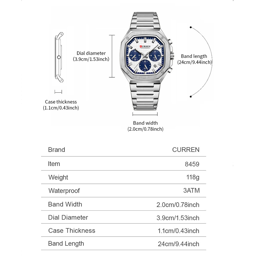 Reloj cronógrafo cuadrado de l - Fashion Mens Watches reseña y precio